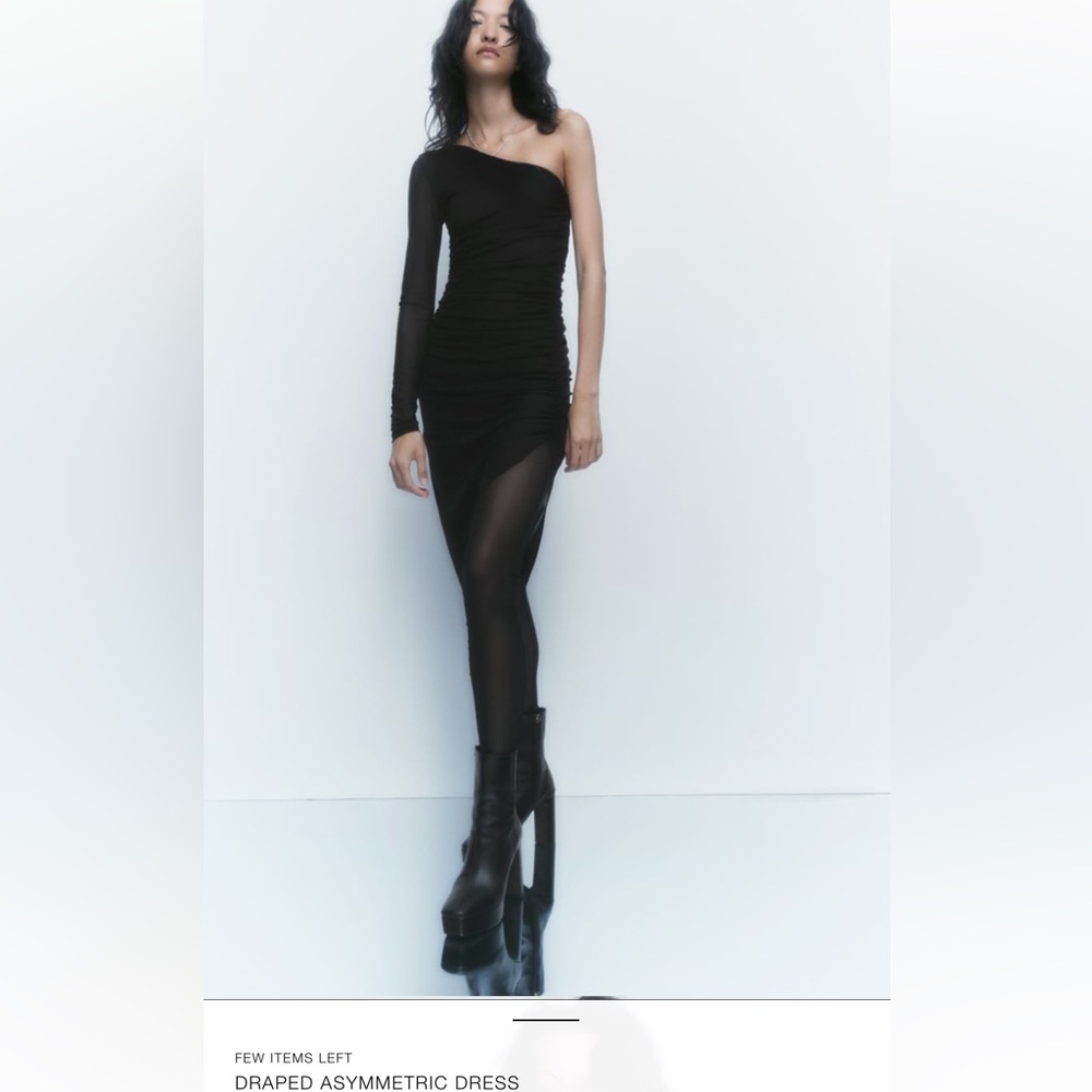 Draped Asymmetric Dress and Pants